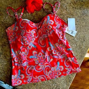 NWT TANKINI TOP WITH BUILT IN BRA